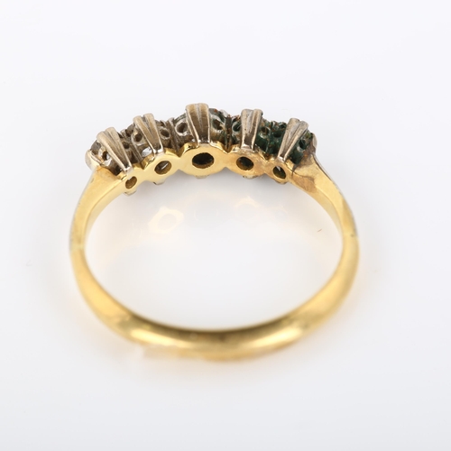 358 - An 18ct gold graduated five stone diamond ring, set with round-cut diamonds, total diamond content a... 