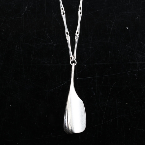 368 - BJORN WECKSTROM for LAPPONIA - a Finnish modernist sterling silver abstract pendant necklace, on sil... 