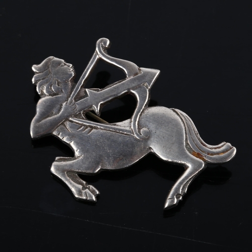 377 - A mid-20th century Scandinavian silver Taurus brooch, length 54.1mm, 16.6g