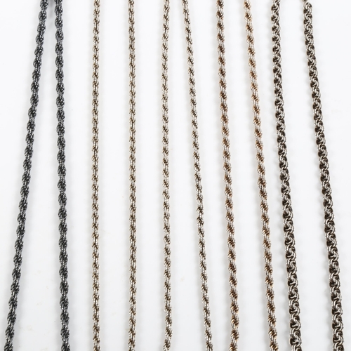 430 - 5 Danish silver chain necklaces, makers include Guld, Og, Solv Design Horsens, all 14cm long, 101.6g... 