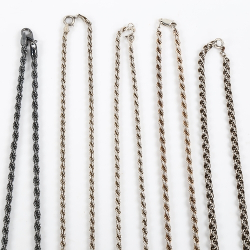 430 - 5 Danish silver chain necklaces, makers include Guld, Og, Solv Design Horsens, all 14cm long, 101.6g... 