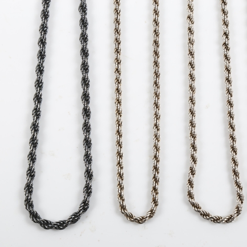 430 - 5 Danish silver chain necklaces, makers include Guld, Og, Solv Design Horsens, all 14cm long, 101.6g... 