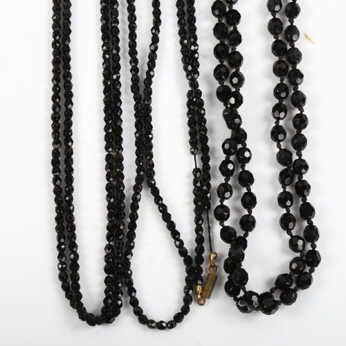 441 - Various faceted jet beads and necklaces