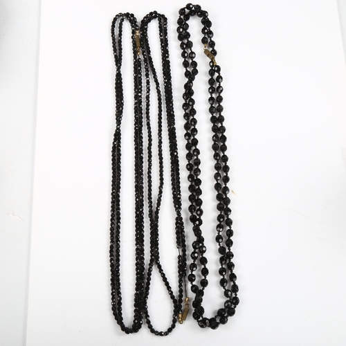 441 - Various faceted jet beads and necklaces