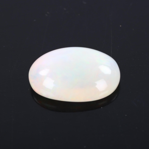 478 - 8.93ct unmounted oval cabochon white opal, 19.10mm x 12.39mm x 7.09mm, with WGI gemstone report