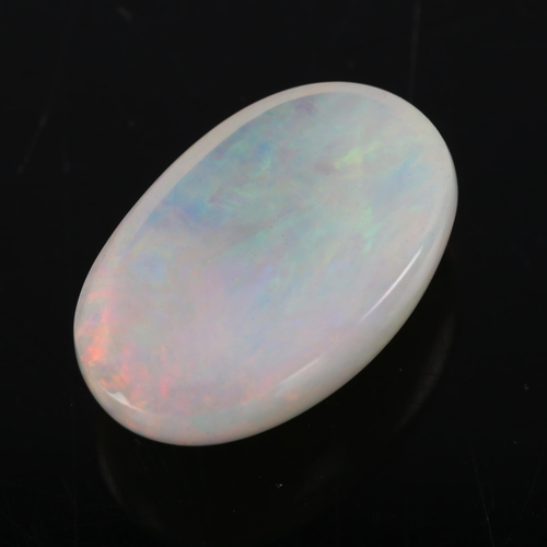 478 - 8.93ct unmounted oval cabochon white opal, 19.10mm x 12.39mm x 7.09mm, with WGI gemstone report