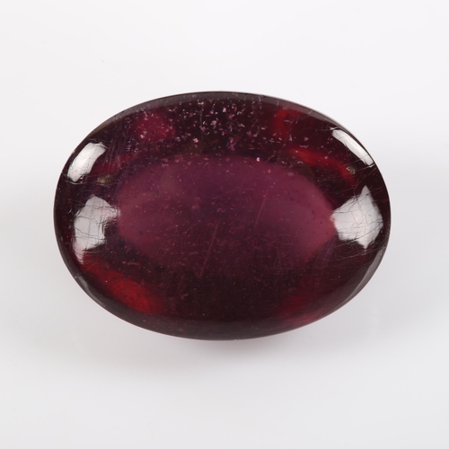 482 - 23.16ct unmounted oval cabochon ruby, 17.87mm x 13.42mm x 9.41mm, with UGL appraisal report