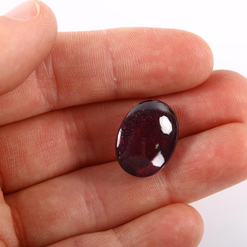 482 - 23.16ct unmounted oval cabochon ruby, 17.87mm x 13.42mm x 9.41mm, with UGL appraisal report