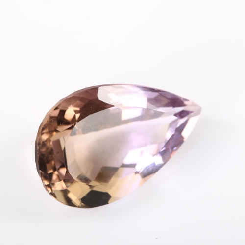 483 - 14.31ct pear-cut Bolivian ametrine, 20.52mm x 13.76mm x 10.03mm, with UGL appraisal report