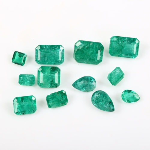 484 - 12 loose vari-shape emeralds, 1.8g total