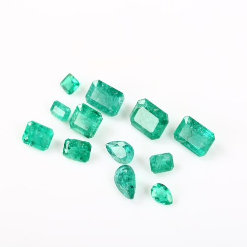 484 - 12 loose vari-shape emeralds, 1.8g total