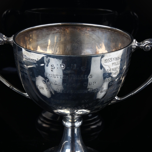 538 - A George V silver trophy cup, for The Hunter Trials For The Best Owner Rider 1934 onwards, by S Blan... 