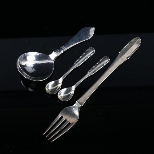 562 - GEORG JENSEN - a group of Danish sterling silver cutlery, patterns include Continental (Antik) and r... 