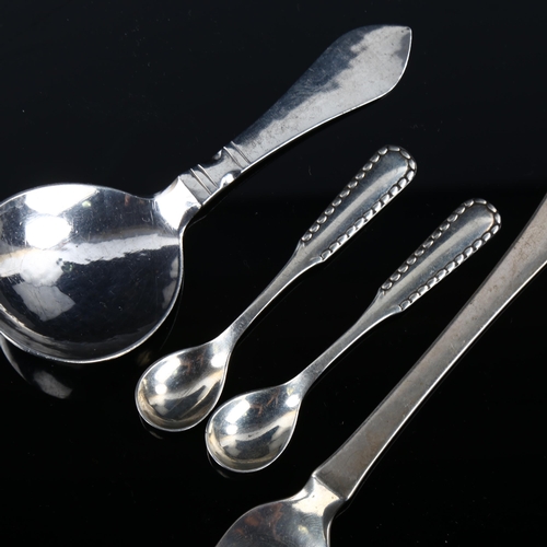 562 - GEORG JENSEN - a group of Danish sterling silver cutlery, patterns include Continental (Antik) and r... 