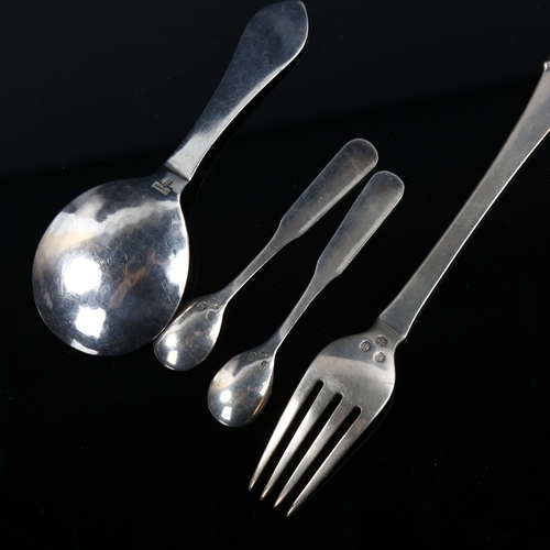 562 - GEORG JENSEN - a group of Danish sterling silver cutlery, patterns include Continental (Antik) and r... 