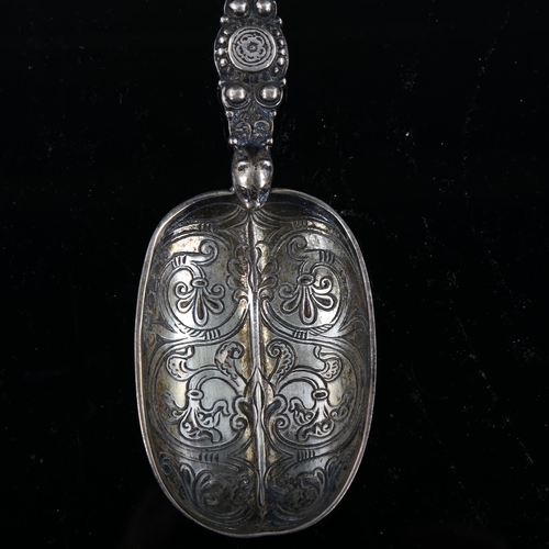 571 - A large George V silver Coronation anointing spoon, by Charles Boyton & Son Ltd, hallmarks London 19... 