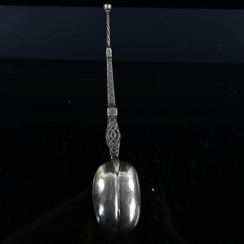 571 - A large George V silver Coronation anointing spoon, by Charles Boyton & Son Ltd, hallmarks London 19... 