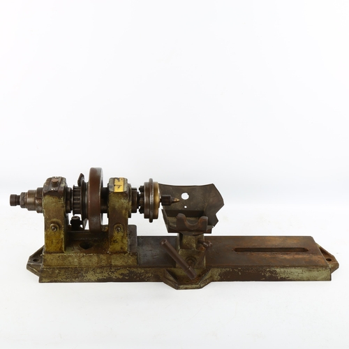 492 - A Vintage cast-iron diamond lathe, marked B1, length 68cm