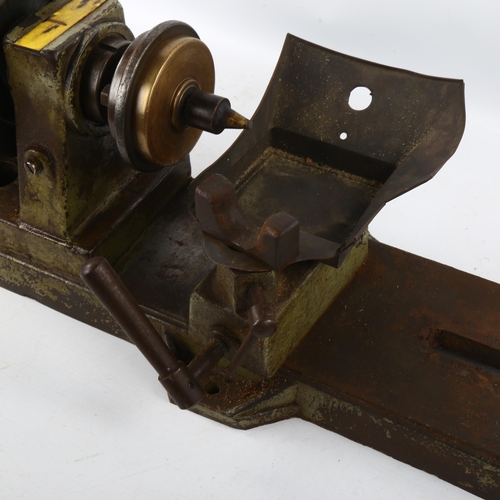 492 - A Vintage cast-iron diamond lathe, marked B1, length 68cm