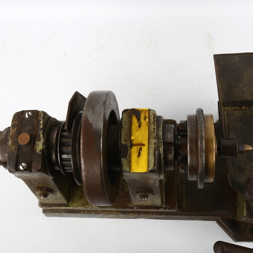 492 - A Vintage cast-iron diamond lathe, marked B1, length 68cm