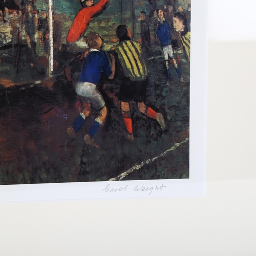 2004 - **DESCRIPTION CHANGE** Carel Weight, colour *print*, football match, signed in pencil, image 42cm x ... 