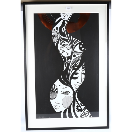 2005 - **DESCRIPTION CHANGE** Lucy Mclauchlan (born 1978), Woman *Copper*, colour screen print, signed, dat... 