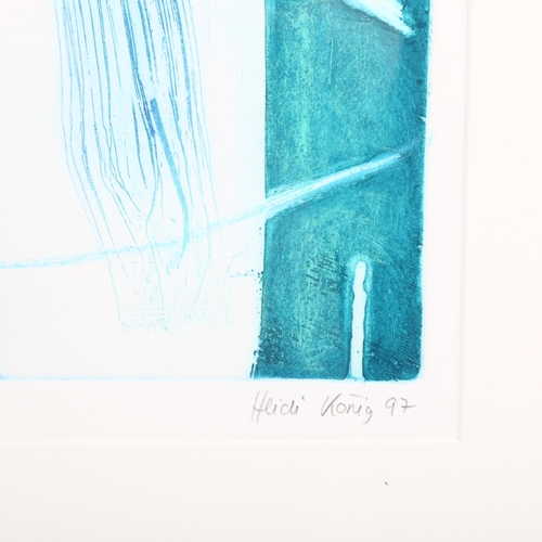 2008 - Heidi Koenig, colour etching, Namenlos II, 1997, signed in pencil, no. 06/25, plate 49cm x 49cm, fra... 