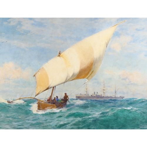 2012 - John Fraser (1858 - 1927), marine watercolour, Point De Galle-Ceylon, signed, 55cm x 75cm, framed