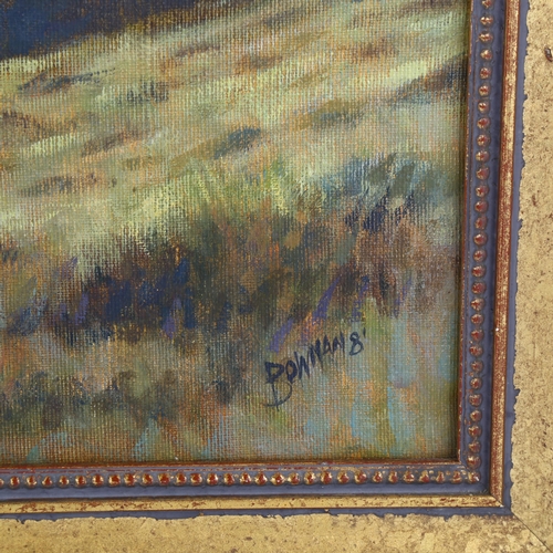 2047 - Bowman, oil on canvas, rural landscape, signed, 33cm x 55cm, framed