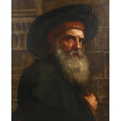 2054 - 19th century Spanish School, oil on canvas, portrait of a man, indistinctly signed, 60cm x 50cm, fra... 