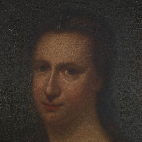 2055 - 18th century oil on canvas, unsigned, label verso states Susanna (nee Culpeper), 76cm x 64cm, framed