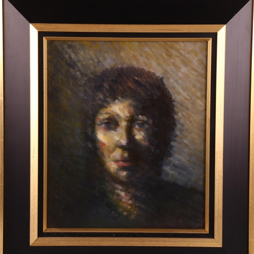 2065 - Contemporary oil on canvas, head portrait, unsigned, framed and glazed, overall frame dimensions 61c... 