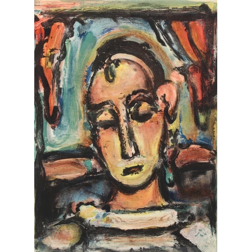 2068 - George Rouault (1871-1958), original colour lithograph on Velin de Rives paper, Tete de Jeune Fille,... 