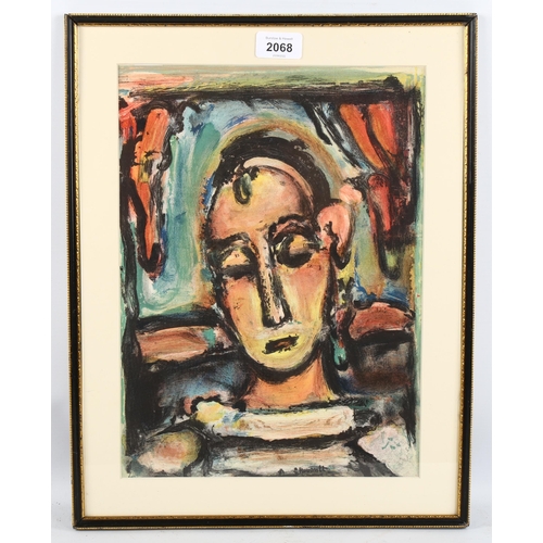 2068 - George Rouault (1871-1958), original colour lithograph on Velin de Rives paper, Tete de Jeune Fille,... 