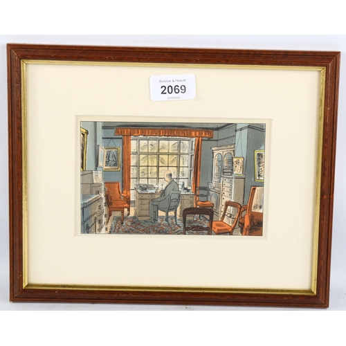 2069 - Edward Bawden (1903-1989), original colour lithograph on paper, The Vicar, from Life in an English V... 