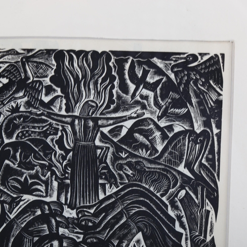 2072 - David Michael Jones (1895- 1974), wood engraving on paper, Noah, from The Chester Play of the Deluge... 