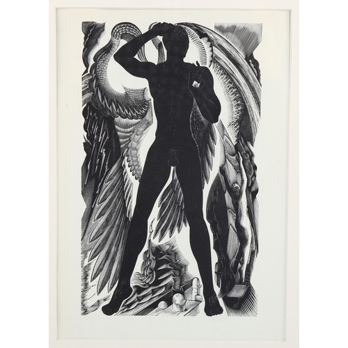 2074 - Blair Hughes-Stanton (1902-1981), wood engraving on paper, The Mighty Angel from Revelations of St J... 