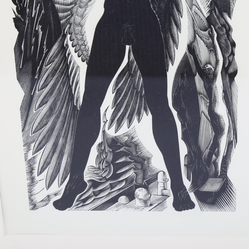 2074 - Blair Hughes-Stanton (1902-1981), wood engraving on paper, The Mighty Angel from Revelations of St J... 