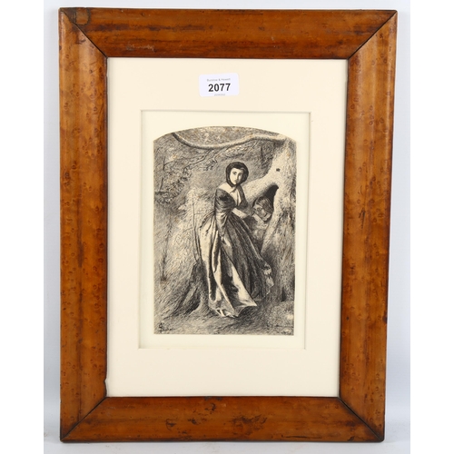 2077 - Nineteenth Century English School, ink on paper, The Assignation, monogrammed, 21cm x 14cm, mounted ... 