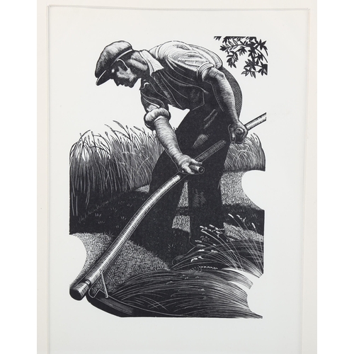 2085 - Claire Leighton (1898-1989), wood engraving on paper, Scything, 17.5cm x 12.2cm, printed on art pape... 