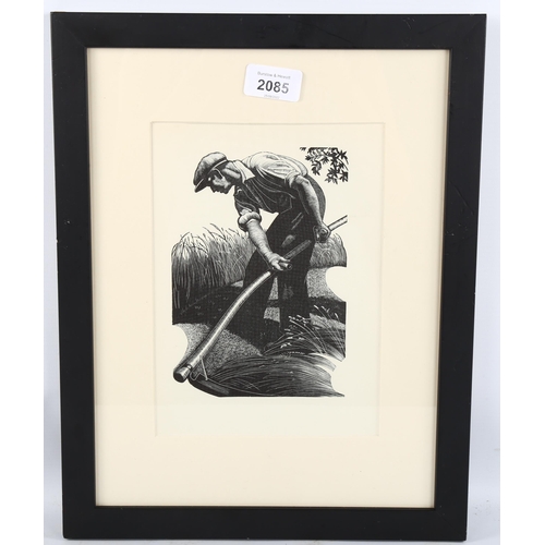 2085 - Claire Leighton (1898-1989), wood engraving on paper, Scything, 17.5cm x 12.2cm, printed on art pape... 