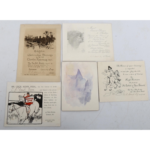 2090 - A group of Art Exhibition invitation cards, 1892 - 1904, from publisher DENT, including exhibitions ... 