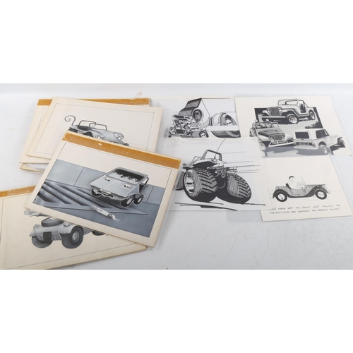 2091 - A collection of original illustrations from 1980s Kit Car magazine, various artists (26)