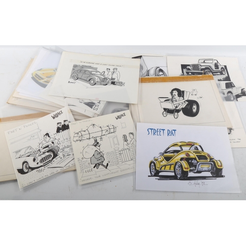 2091 - A collection of original illustrations from 1980s Kit Car magazine, various artists (26)