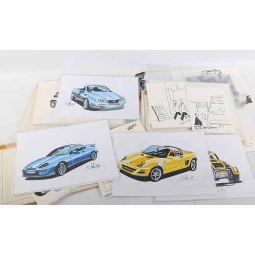 2091 - A collection of original illustrations from 1980s Kit Car magazine, various artists (26)