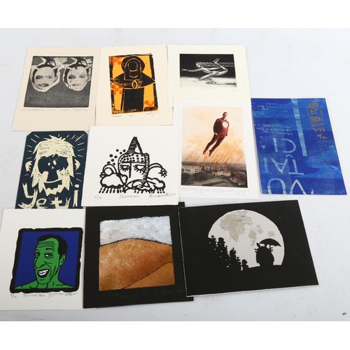 2099 - Folder of small handmade prints, various artists (10)