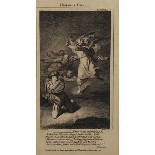 2130 - William Blake, Clarence's Dream, engraving, after Stodhard 1780, image 12cm x 7cm, framed