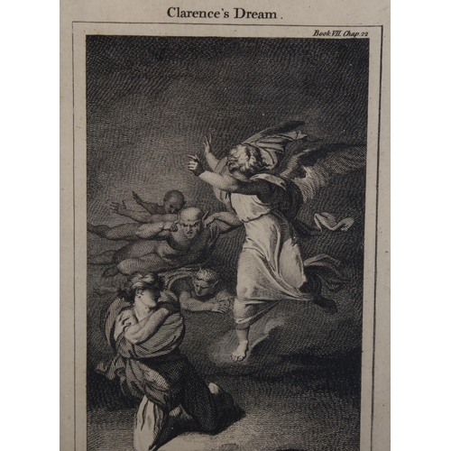 2130 - William Blake, Clarence's Dream, engraving, after Stodhard 1780, image 12cm x 7cm, framed