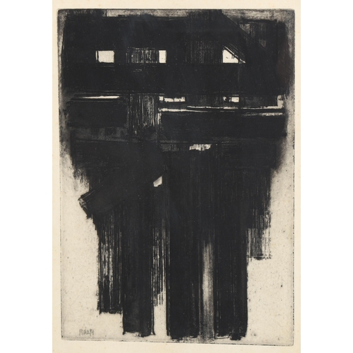 2136 - Pierre Soulages, Etching No. 3, 1956, signed in the plate, no. 102/400, Galerie De France, plate 24c... 