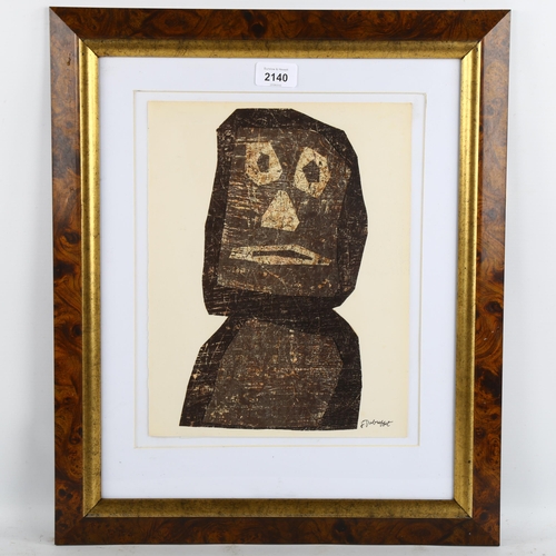 2140 - Jean Dubuffet (1901 - 1985), Face, 1958, lithograph, published by XXe Siecle, 31cm x 24cm, framed